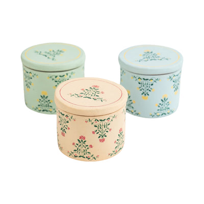 Hand Painted Terracotta Candle with Lid – Candles & Fragrances on Brown Living™. SKU: CN092B. Img 4.