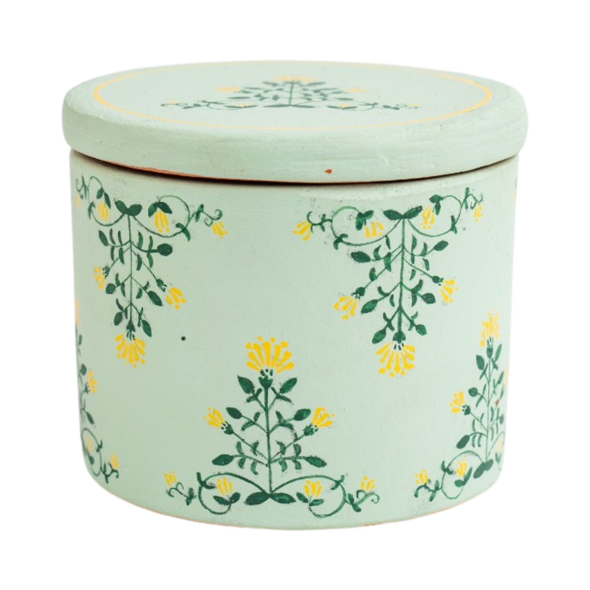 Hand Painted Terracotta Candle with Lid | Verified Sustainable by Brown Living™