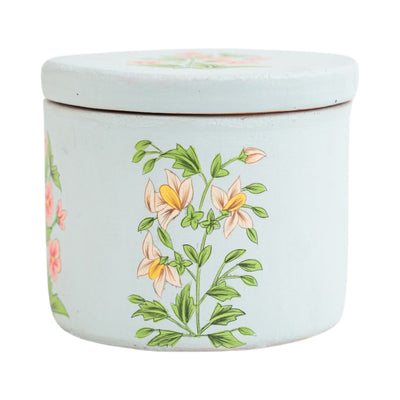 Hand Painted Terracotta Candle With Lid – Candles & Fragrances on Brown Living™. SKU: CN093J. Img 2.