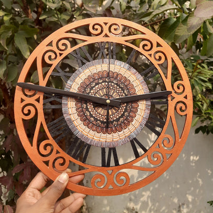 Hand Painted Wall Clock - Metallic | Verified Sustainable by Brown Living™