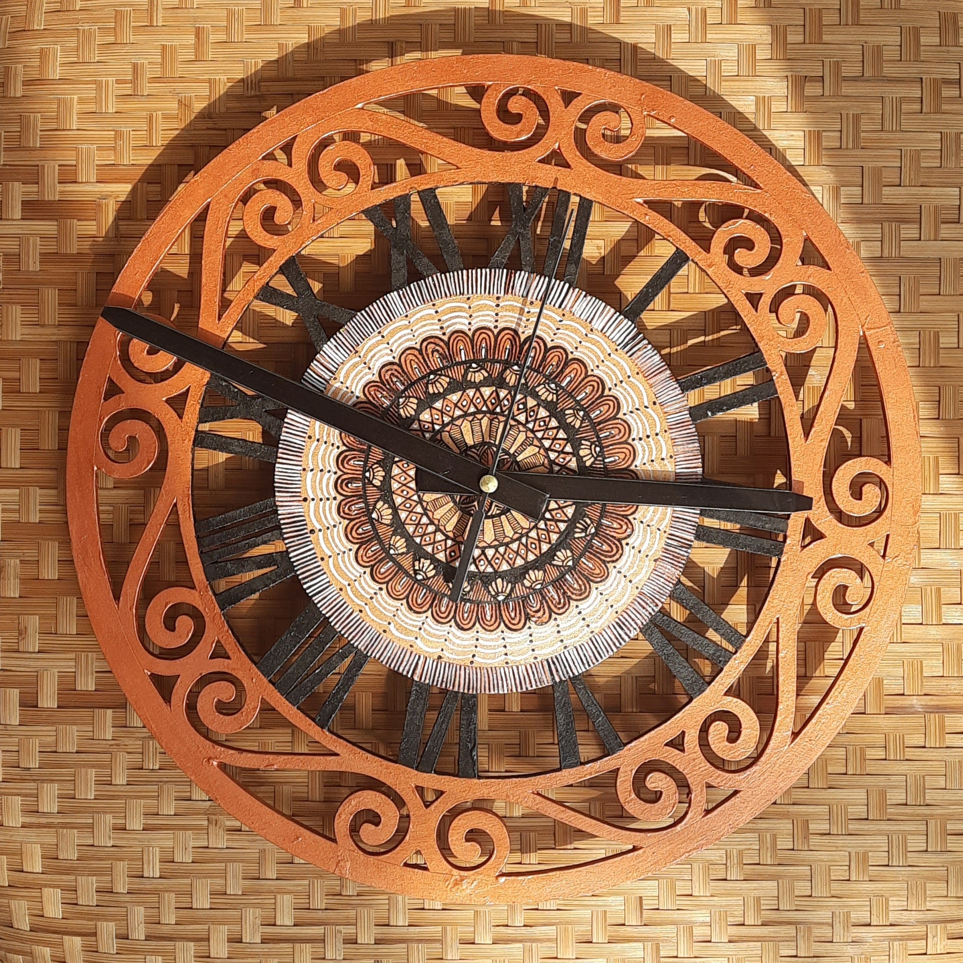 Hand Painted Wall Clock - Metallic | Verified Sustainable by Brown Living™