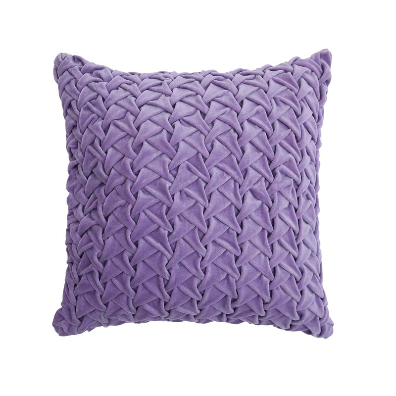 Buy Hand Pleated Cross Lavender Cushion Cover 18x18 inches | Shop Verified Sustainable Products on Brown Living