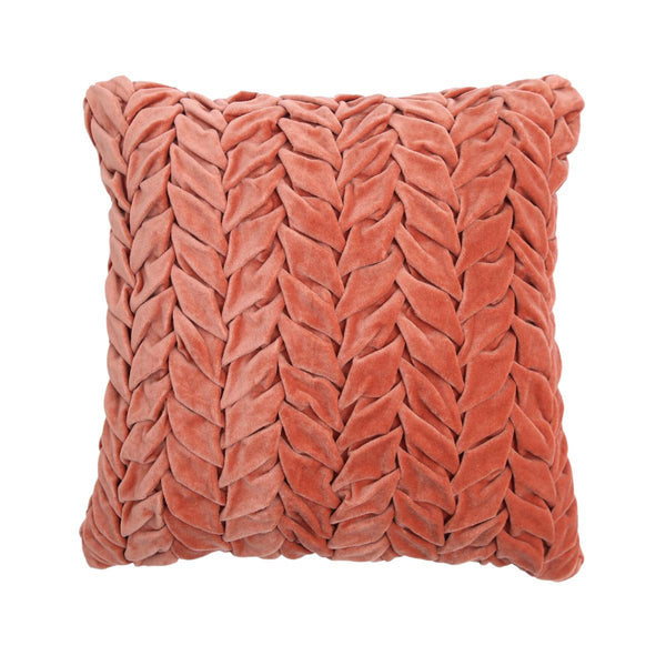 Buy Hand Pleated Petal Cinnamon Cushion Cover 18x18 inches | Shop Verified Sustainable Covers & Inserts on Brown Living™