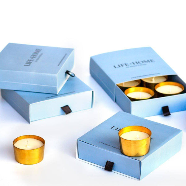 Buy Hand Poured Brass Eos Candle Pack of 4 | Shop Verified Sustainable Candles & Fragrances on Brown Living™