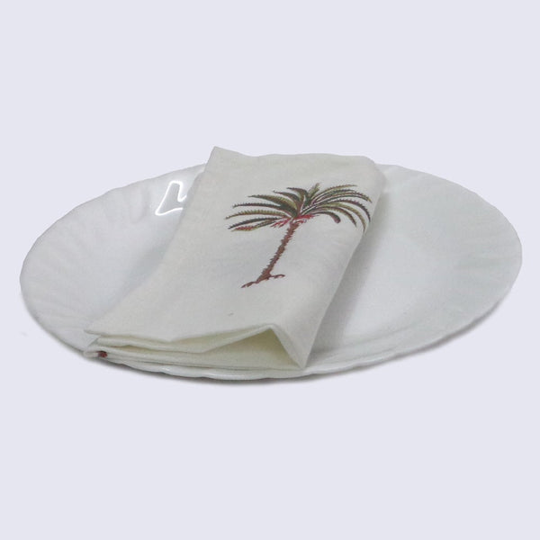 Buy Handblock Napkin Set of 4| Green | Shop Verified Sustainable Table Essentials on Brown Living™