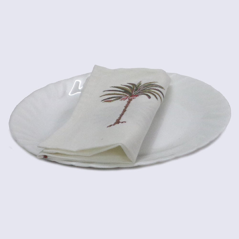 Buy Handblock Napkin Set of 4| Green | Shop Verified Sustainable Products on Brown Living