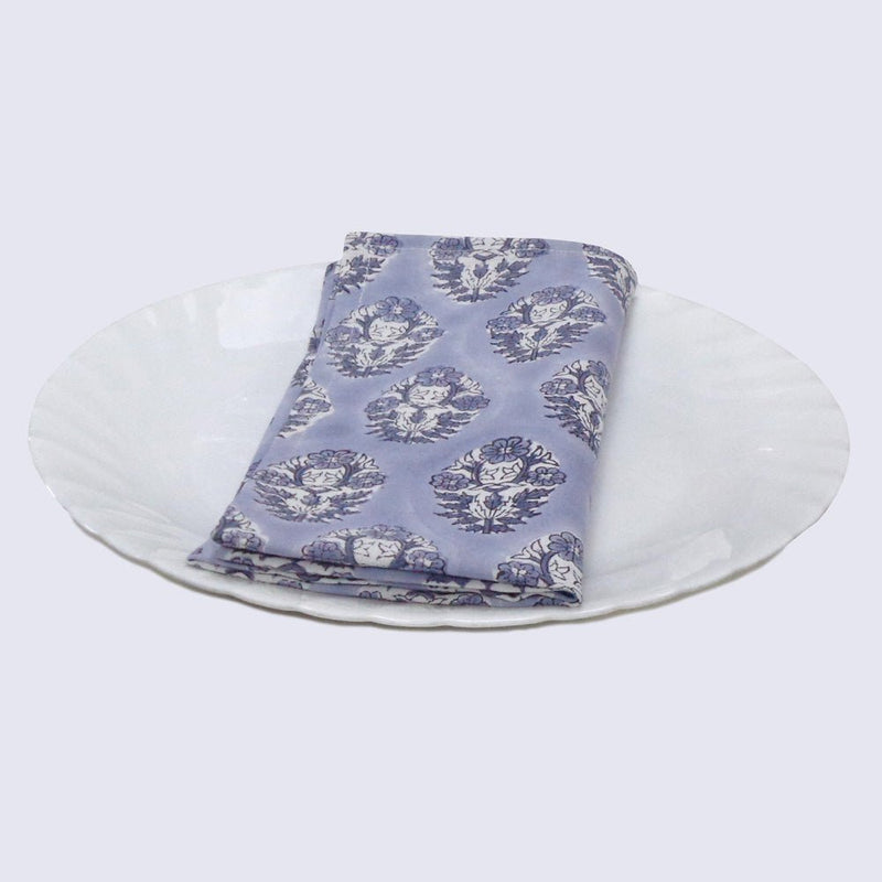 Buy Handblock Napkin Set of 4 | Mauve | Shop Verified Sustainable Table Essentials on Brown Living™