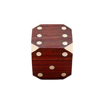 Handcrafted Wooden Box and 5 Dice Set Paperweight Puzzles | Verified Sustainable by Brown Living™