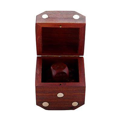 Handcrafted Wooden Box and 5 Dice Set Paperweight Puzzles | Verified Sustainable by Brown Living™