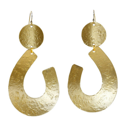 Handcrafted Brass Abstract Textured Earring | Verified Sustainable by Brown Living™