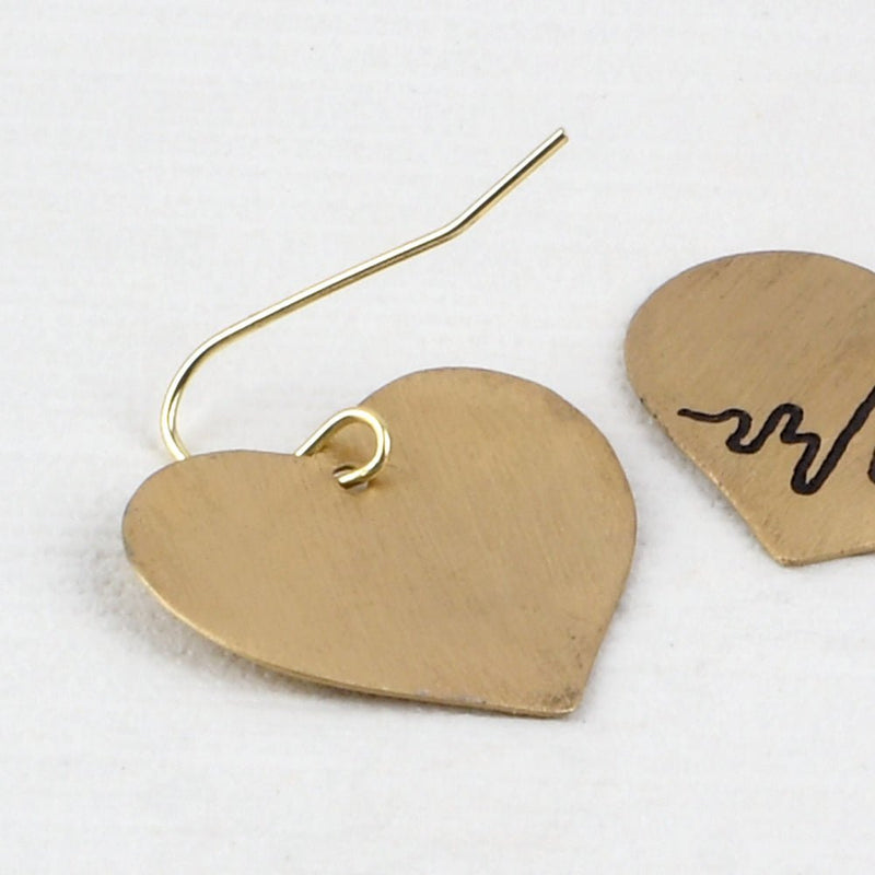 Handcrafted Brass Heart Shaped Earrings | Verified Sustainable by Brown Living™