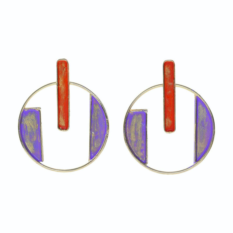 Buy Handcrafted Brass Orange Stud Earring | Shop Verified Sustainable Womens earrings on Brown Living™
