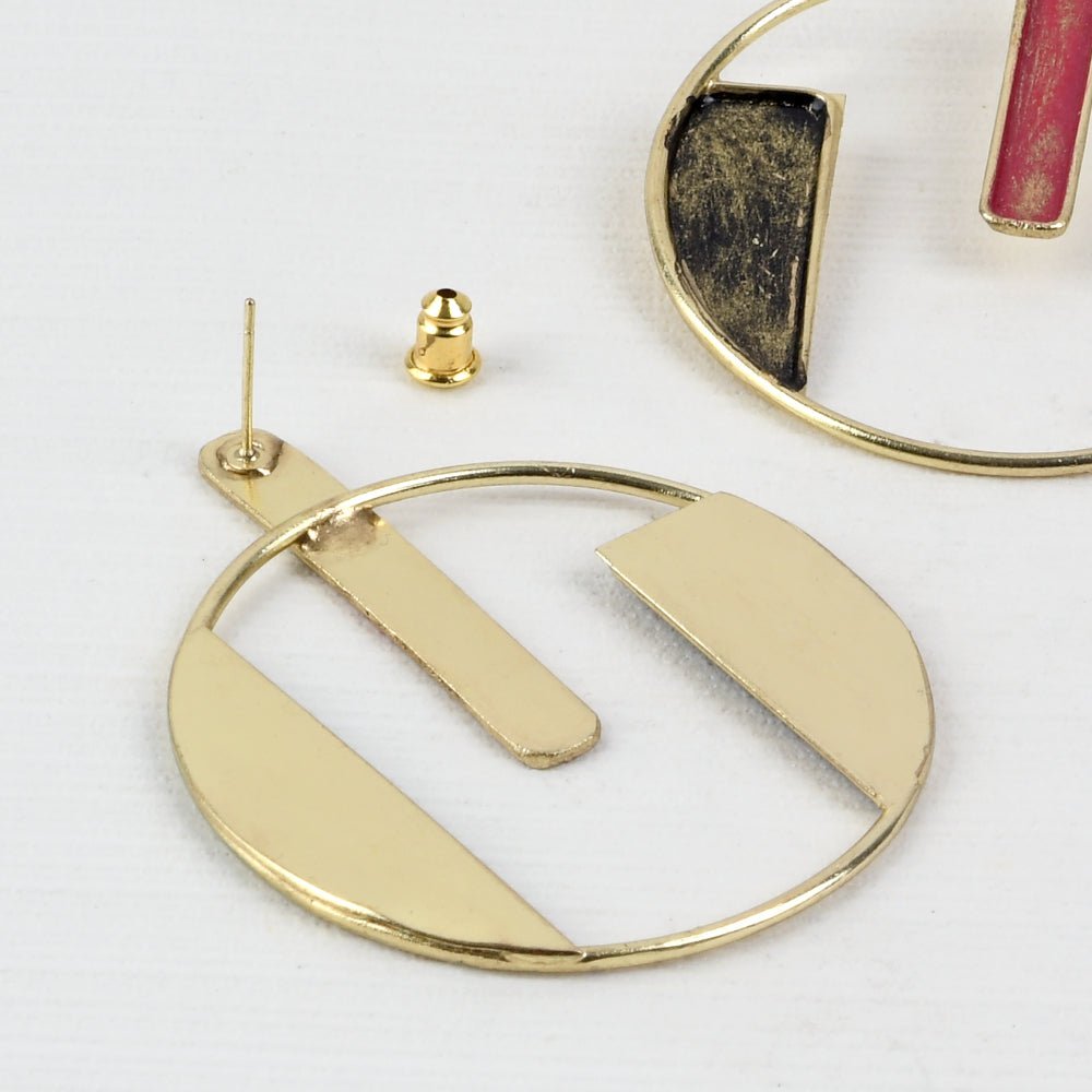 Handcrafted Brass Stud Earring | Verified Sustainable by Brown Living™