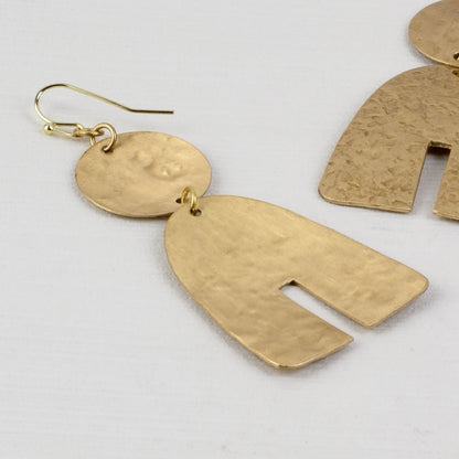 Handcrafted Brass Textured Earrings | Verified Sustainable by Brown Living™