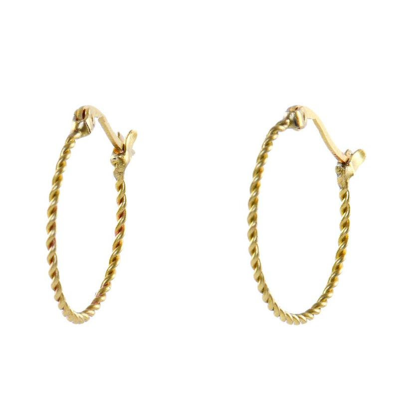 Buy Handcrafted Brass Twisted Hoop Earrings | Shop Verified Sustainable Products on Brown Living