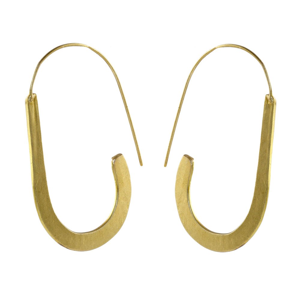 Handcrafted Brass U Shape Earrings | Verified Sustainable by Brown Living™