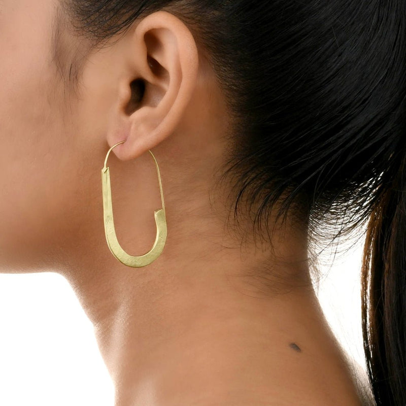 Buy Handcrafted Brass U Shape Earrings | Shop Verified Sustainable Products on Brown Living