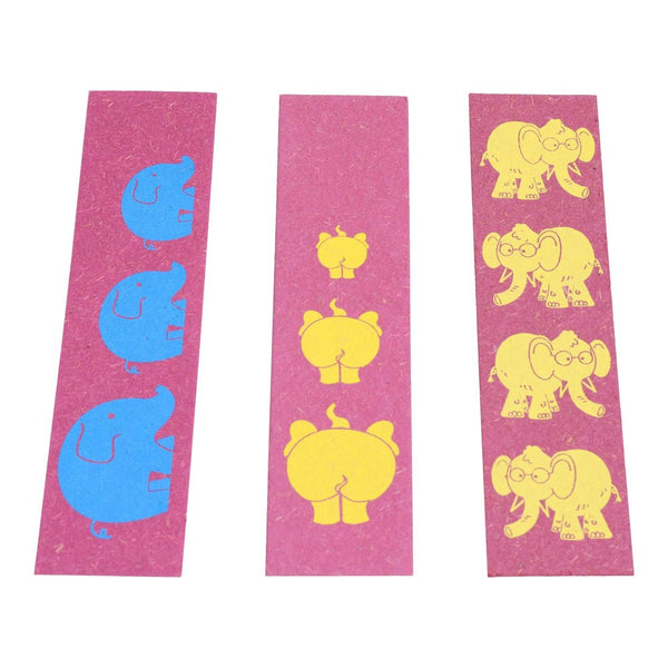 Handcrafted Elephant Poo Paper Bookmark Set of 3 | Verified Sustainable by Brown Living™