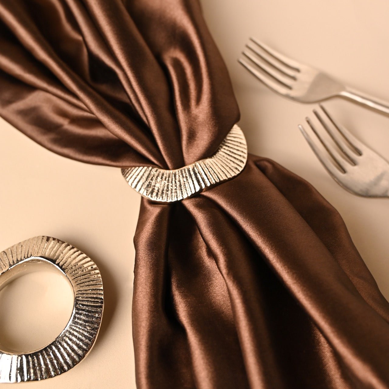 Handcrafted Gehna Napkin Rings | Brass Table Decor | Verified Sustainable by Brown Living™