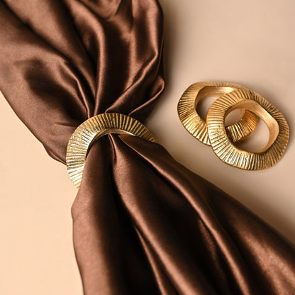 Handcrafted Gehna Napkin Rings | Brass Table Decor | Verified Sustainable by Brown Living™
