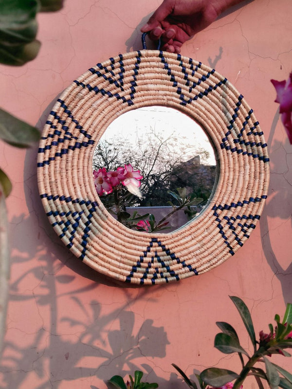 Buy Handcrafted Moonj Grass Mirror | Shop Verified Sustainable Decor & Artefacts on Brown Living™