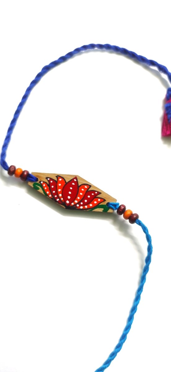 Buy Handcrafted Natural Bamboo Rakhis | Folkart | Handpainted | Pack of 2 | Shop Verified Sustainable Products on Brown Living