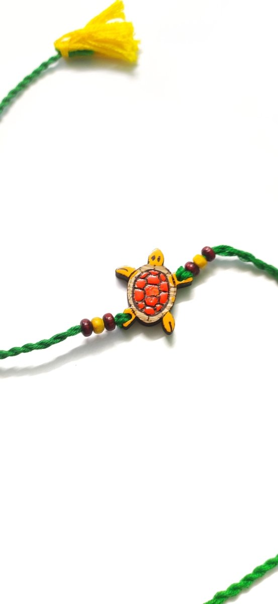 Handcrafted Natural Bamboo Rakhis | Folkart | Handpainted | Pack of 2 | Verified Sustainable by Brown Living™