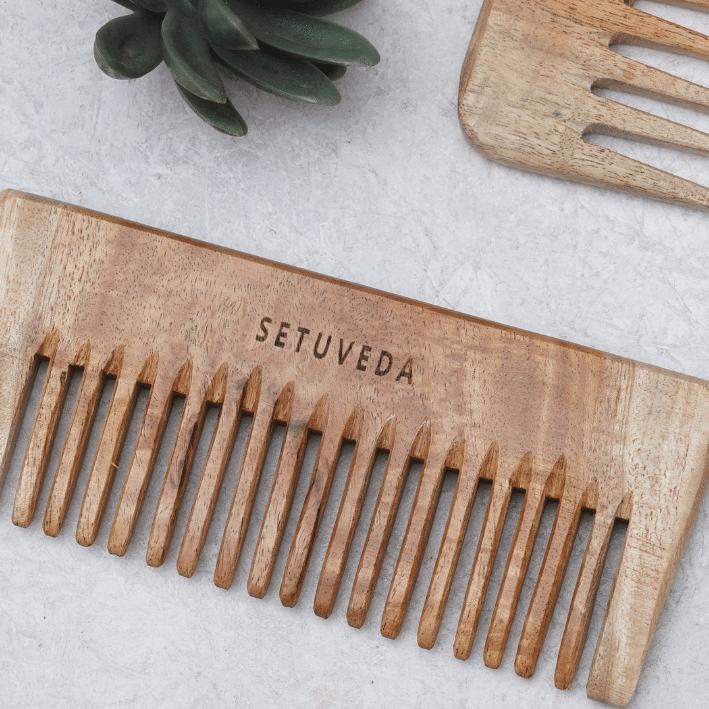 Buy Handcrafted | Neem Wood Combs | Anti-HairFall | Pack of 3 | Shop Verified Sustainable Products on Brown Living