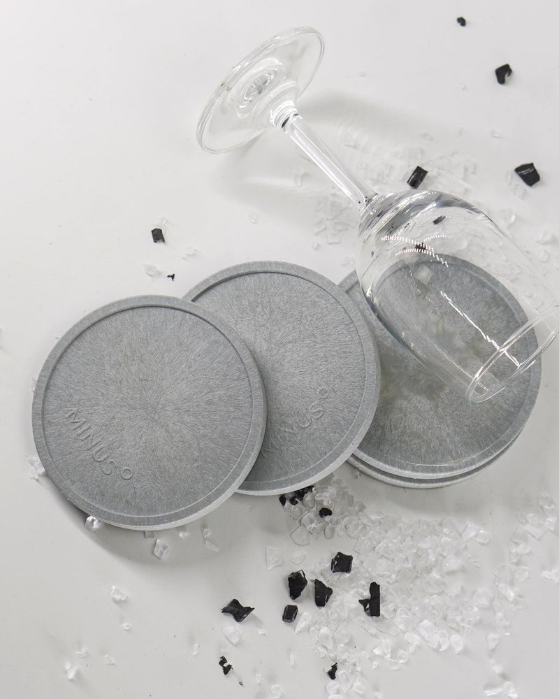 Handcrafted Recycled Coaster I Cement Grey I set of 4 | Verified Sustainable Coasters on Brown Living™