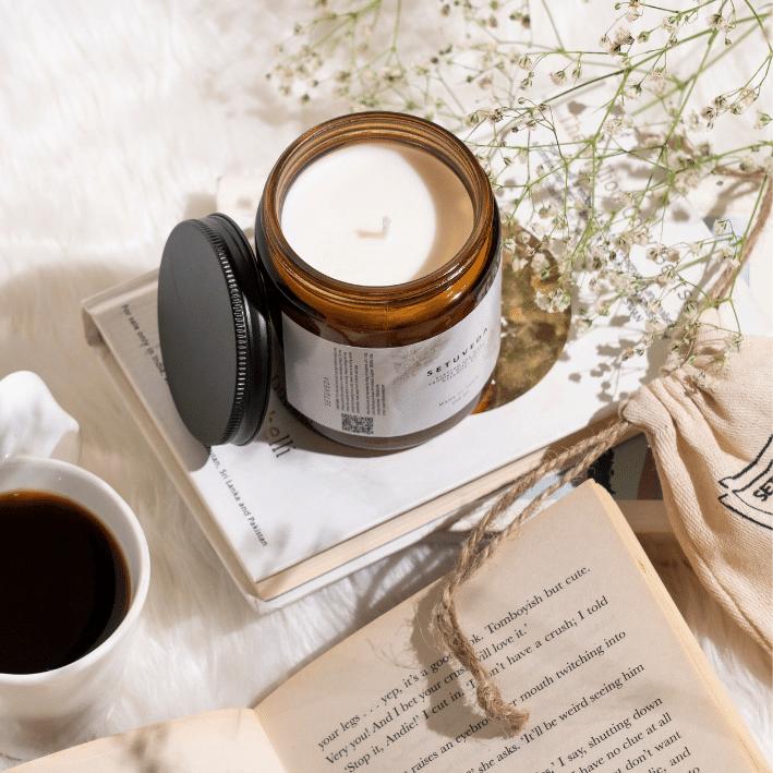 Buy Handcrafted | Soy wax Candle | 100% Natural | 250 ml | Lavender | Shop Verified Sustainable Products on Brown Living