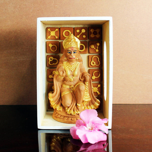 Buy Handcrafted Terracotta Ashirwad Hanuman Idol | Shop Verified Sustainable Religious Items on Brown Living™