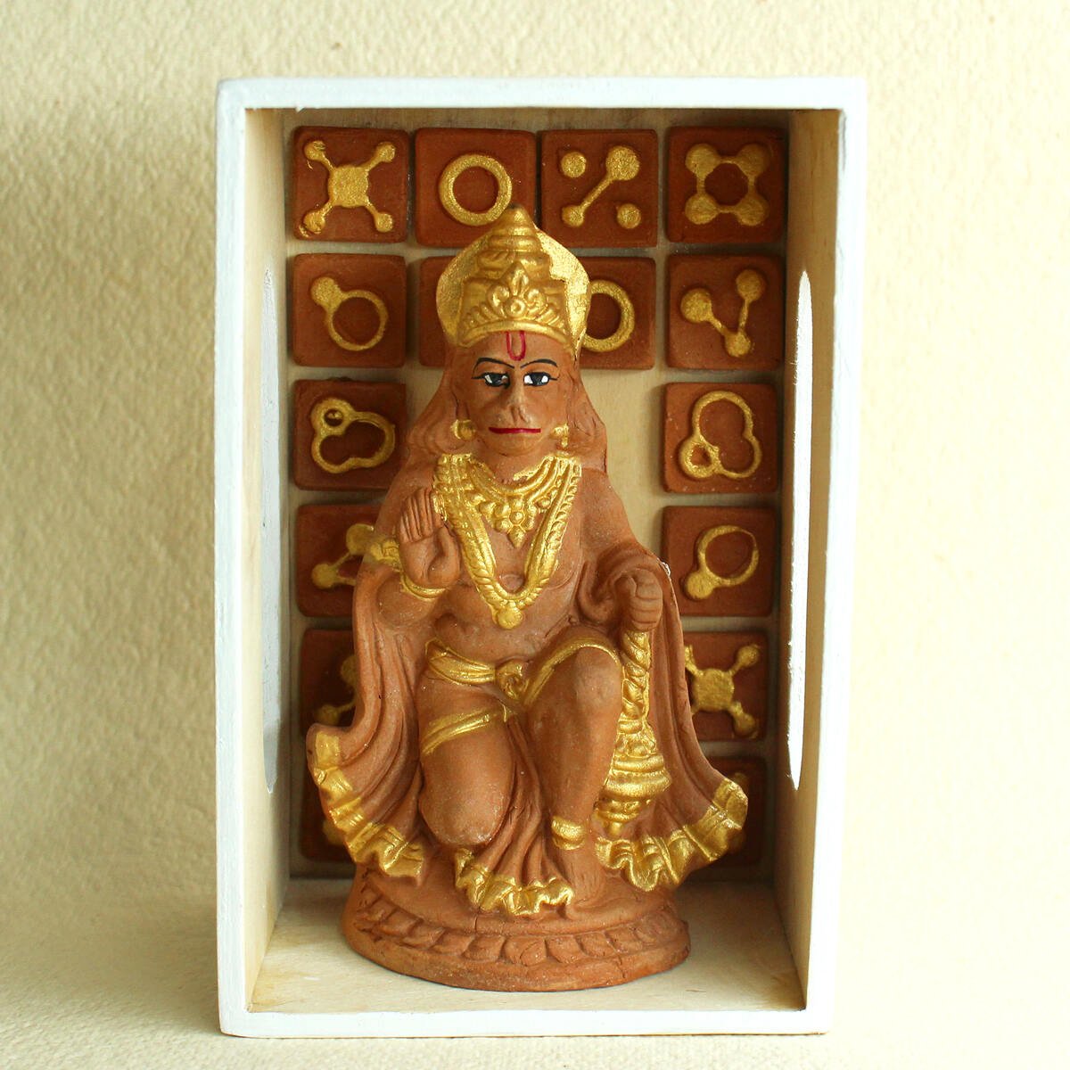 Handcrafted Terracotta Ashirwad Hanuman Idol | Verified Sustainable by Brown Living™