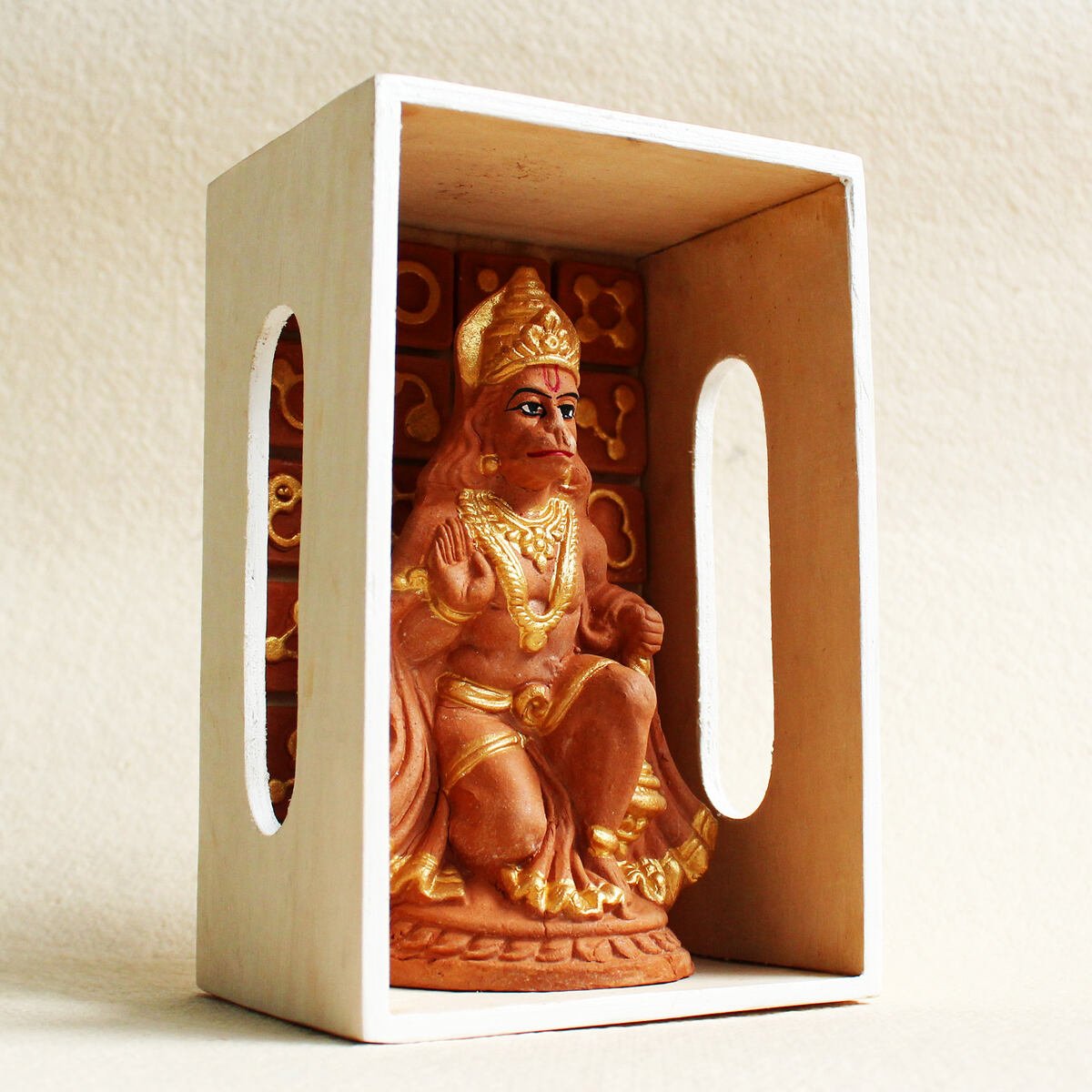 Handcrafted Terracotta Ashirwad Hanuman Idol | Verified Sustainable by Brown Living™