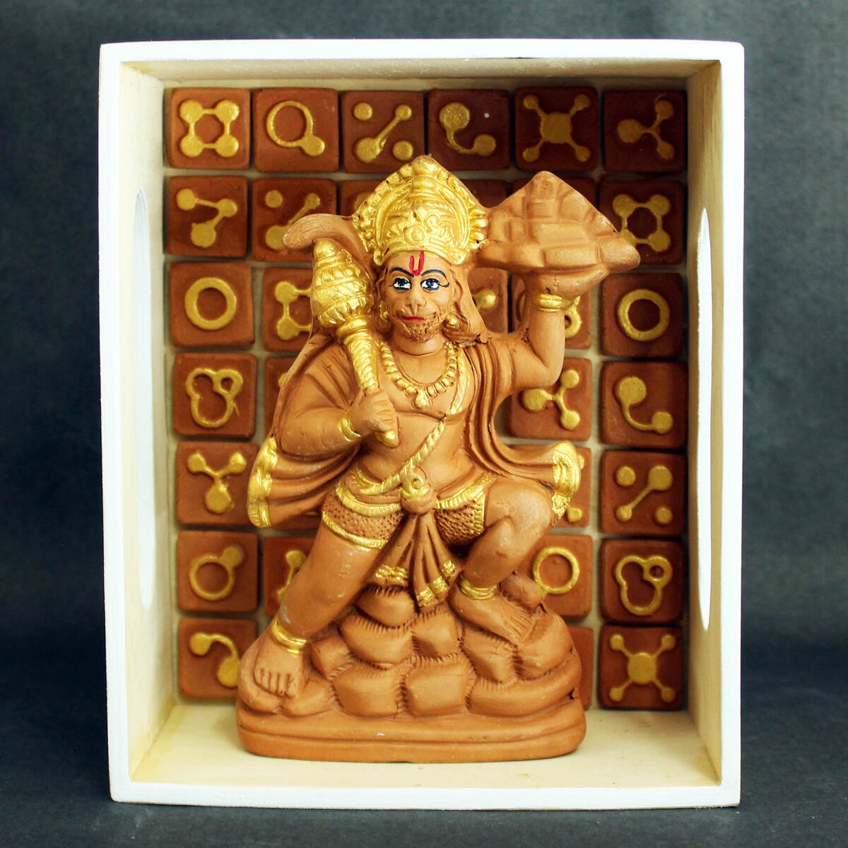 Handcrafted Terracotta Parvat Hanuman Idol | Verified Sustainable by Brown Living™