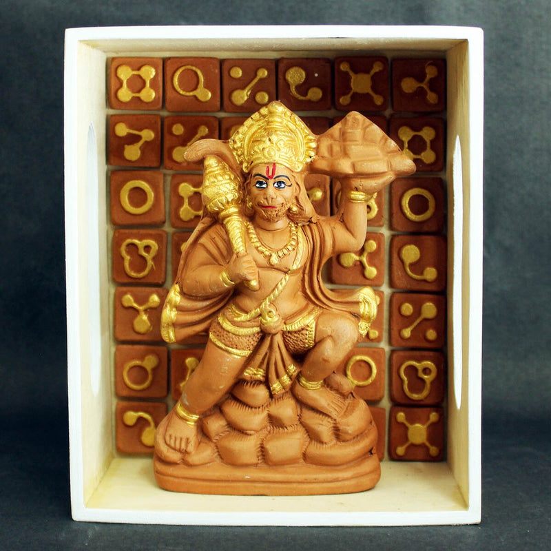 Buy Handcrafted Terracotta Parvat Hanuman Idol | Shop Verified Sustainable Religious Items on Brown Living™