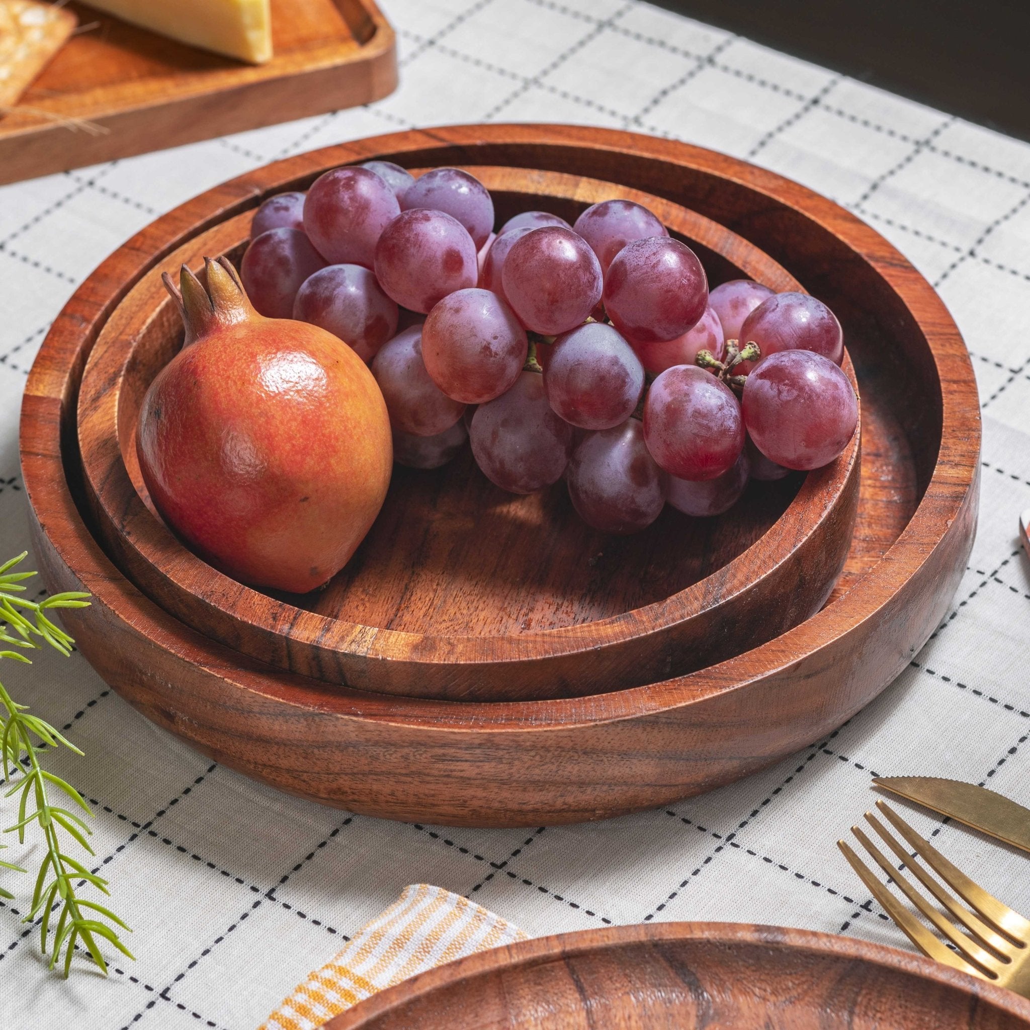 Handcrafted Acacia Wood Serving Bowl | Verified Sustainable by Brown Living™