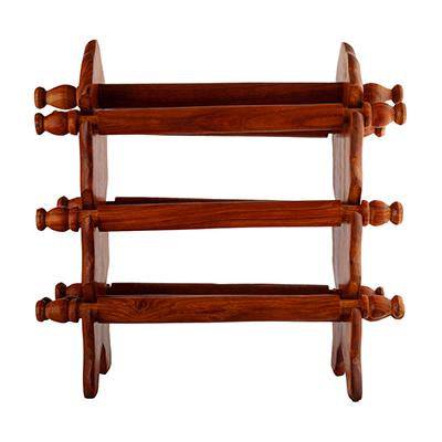 Handmade Sheesham Wood Bangle Holder Stand - 13.5 x 3.5 x 12 Inches | Verified Sustainable by Brown Living™