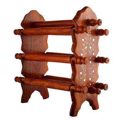 Handmade Sheesham Wood Bangle Holder Stand - 13.5 x 3.5 x 12 Inches | Verified Sustainable by Brown Living™