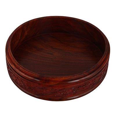 Buy Handicraft Wooden Bread Chapati Casserole with Engraved Design Finish - 9 Inches | Shop Verified Sustainable Products on Brown Living