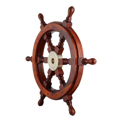 Handicrafts Wooden Ship Wheel Wall Hanging - 18 Inches | Verified Sustainable by Brown Living™