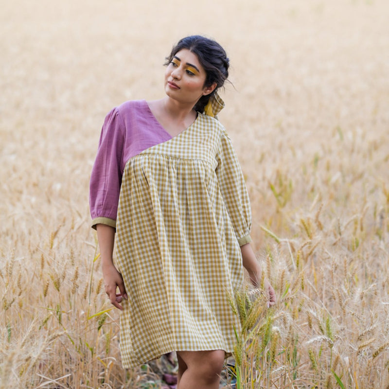 Buy Handloom Flared Dress- Violetta | Shop Verified Sustainable Products on Brown Living