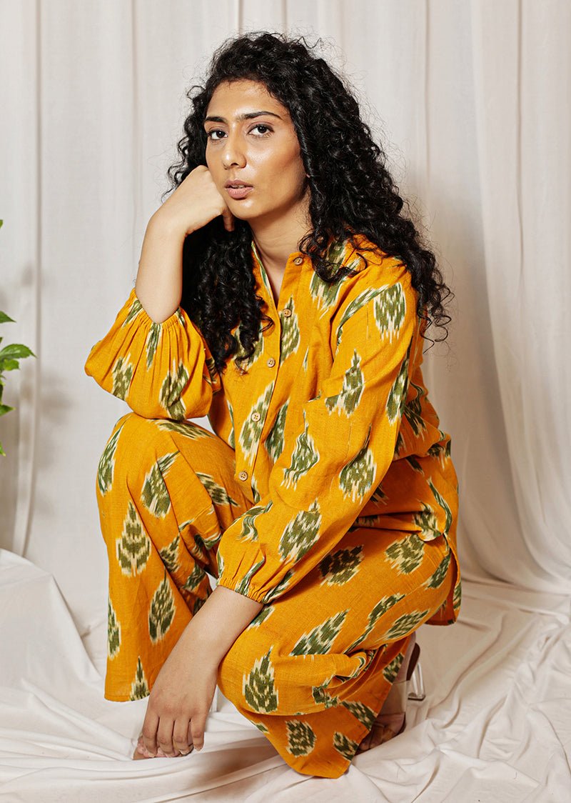 Buy Handloom Ikat Oversized Co-Ord Set | Shop Verified Sustainable Products on Brown Living