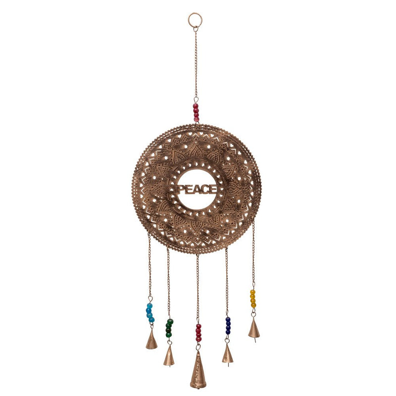Buy Handmade Brass Bell with Peace Carving | Shop Verified Sustainable Wall Decor on Brown Living™