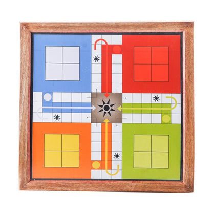 Handmade Wooden 2 in 1 Ludo Magnetic Snakes and Ladders Board Game | Verified Sustainable by Brown Living™