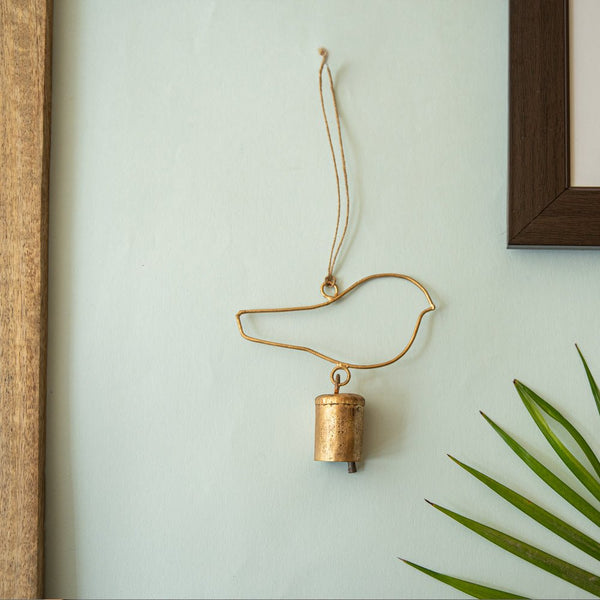 Buy Handmade Copper Bell - Bird Design | Shop Verified Sustainable Wall Decor on Brown Living™