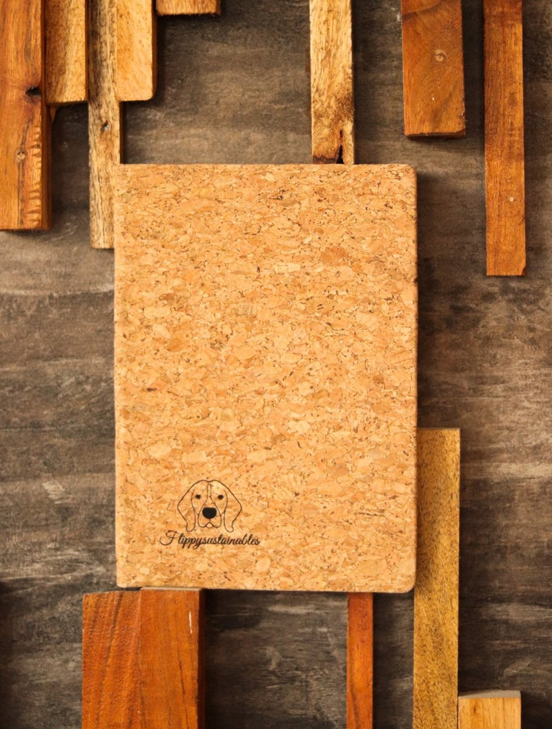 Buy Handmade Cork Diary | A5 Journal | Ruled Pages | Hard Bound Eco Cork | Elastic Closure | Set of 1 to 3 | Shop Verified Sustainable Products on Brown Living