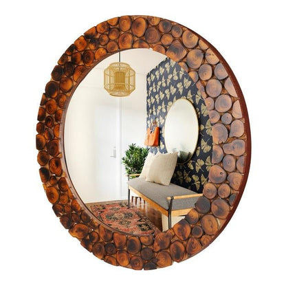 Handmade Wooden Wall Mounted Mirror for Wall Decoration | Verified Sustainable by Brown Living™