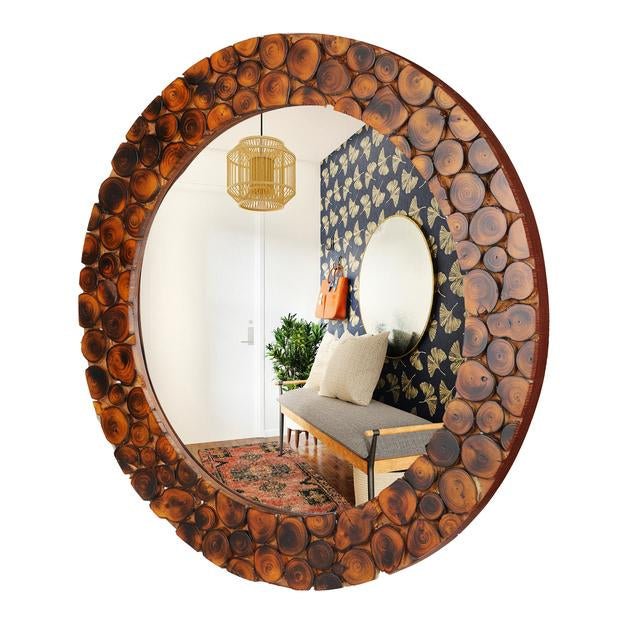 Handmade Wooden Wall Mounted Mirror for Wall Decoration | Verified Sustainable by Brown Living™