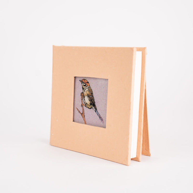 Buy Handmade Diary with Beautiful Gemstone Art of Sparrow | Shop Verified Sustainable Products on Brown Living
