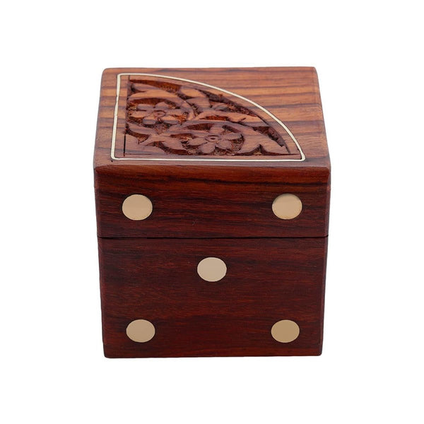 Buy Handmade Indian Dice Game Set with Decorative Storage Box | Shop Verified Sustainable Learning & Educational Toys on Brown Living™